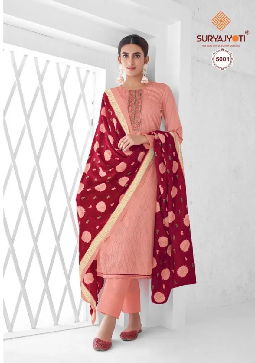 Nushrat Vol 5 By Suryajyoti Jam Stain Dress Material Catalog
